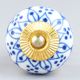 Blue Aster Flower Dresser Knob