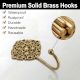 Golden Wall Brass Decorative Hook - Pack of 3