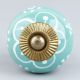 Sea Green Floral Ceramic Knob