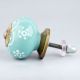 Sea Green Floral Ceramic Knob
