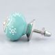 Sea Green Floral Ceramic Knob