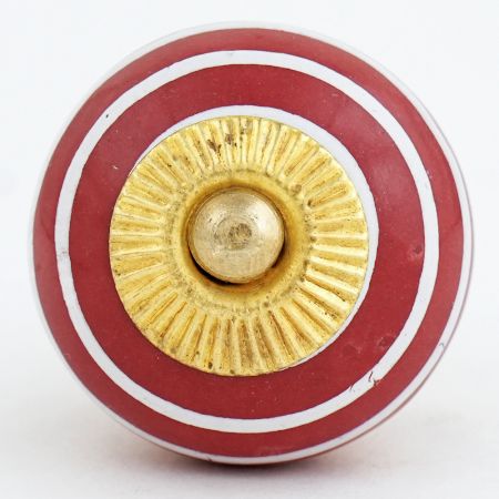 Red White Stripes Knob