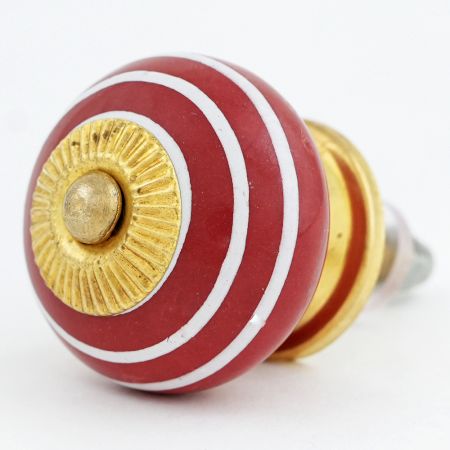 Red White Stripes Knob