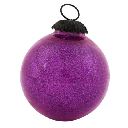 Set Of 4 piece Purple Round Christmas Hanging