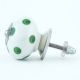 White Green Polka Dot Ceramic Cabinet Knob