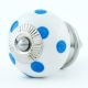 White Blue Polka Dots Ceramic Drawer Knob