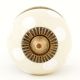 Cream White Polka Dot Small Dresser Knob