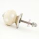 Cream White Polka Dot Small Dresser Knob