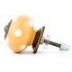 Mustard White Polka Ceramic Almirah Knob
