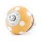 Mustard White Polka Ceramic Almirah Knob