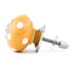 Mustard White Polka Ceramic Almirah Knob