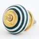 Forest Green Striped Knob