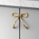 Golden Brass Bow Cabinet Door Handle 1 Pair (Large Size)