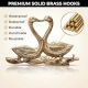 Two Golden  Brass Swan with 4 Hooks Crafted Key Holder
