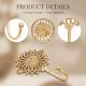 Brass Floral Pattern Pack of 3 Key Hooks for Wall