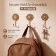 Brass Floral Pattern Pack of 3 Key Hooks for Wall