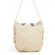 Natural Beaded And  Coin Flap Clutch Bag