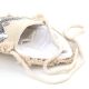 Natural Beaded And  Coin Flap Clutch Bag