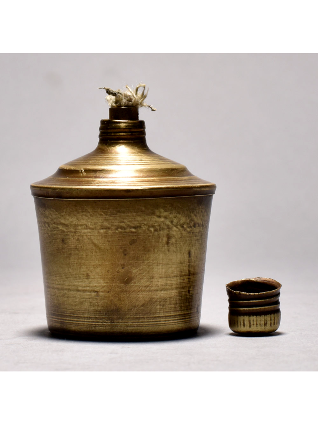 Brass Oil Lamp as Eternal Symbol of Light